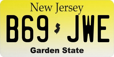 NJ license plate B69JWE