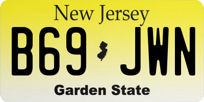 NJ license plate B69JWN