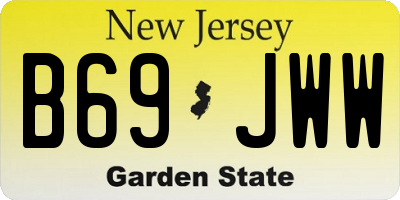 NJ license plate B69JWW