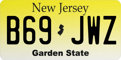 NJ license plate B69JWZ