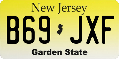 NJ license plate B69JXF