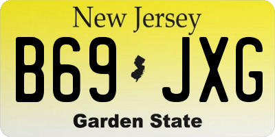 NJ license plate B69JXG