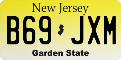 NJ license plate B69JXM