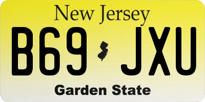 NJ license plate B69JXU