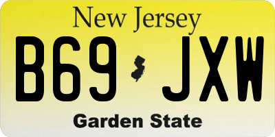 NJ license plate B69JXW