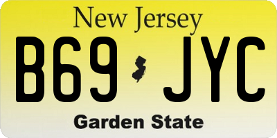 NJ license plate B69JYC