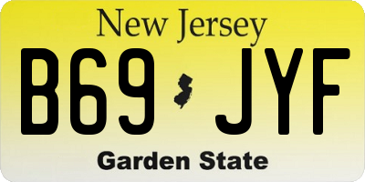 NJ license plate B69JYF