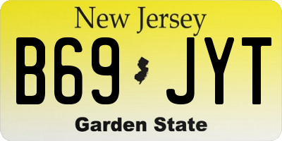 NJ license plate B69JYT