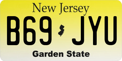 NJ license plate B69JYU