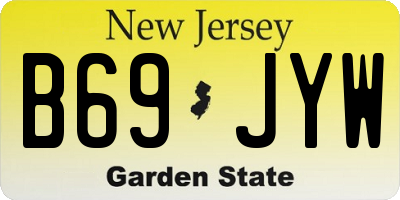 NJ license plate B69JYW