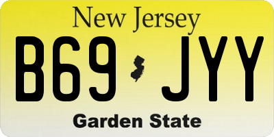 NJ license plate B69JYY