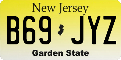 NJ license plate B69JYZ