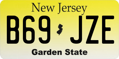 NJ license plate B69JZE