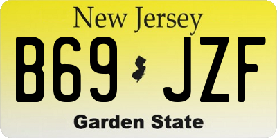 NJ license plate B69JZF