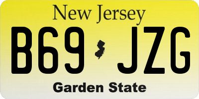 NJ license plate B69JZG
