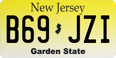 NJ license plate B69JZI