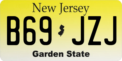 NJ license plate B69JZJ