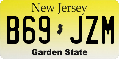 NJ license plate B69JZM