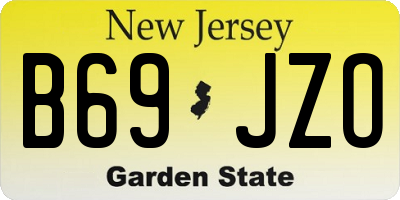 NJ license plate B69JZO