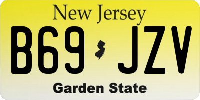NJ license plate B69JZV