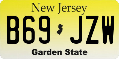 NJ license plate B69JZW