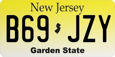 NJ license plate B69JZY