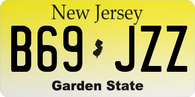 NJ license plate B69JZZ