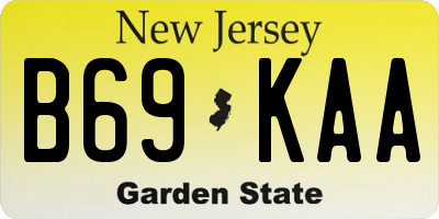 NJ license plate B69KAA