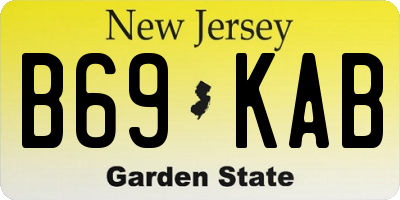 NJ license plate B69KAB