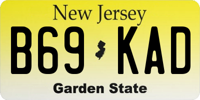NJ license plate B69KAD