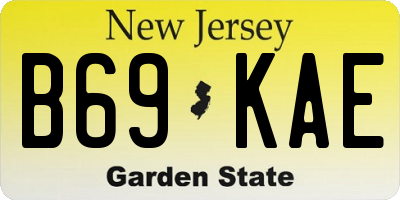 NJ license plate B69KAE