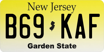 NJ license plate B69KAF