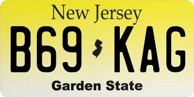 NJ license plate B69KAG