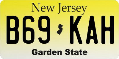 NJ license plate B69KAH