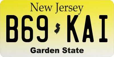 NJ license plate B69KAI