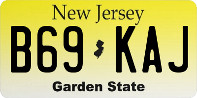 NJ license plate B69KAJ