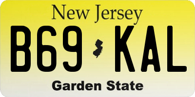 NJ license plate B69KAL