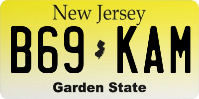 NJ license plate B69KAM