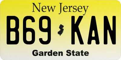 NJ license plate B69KAN