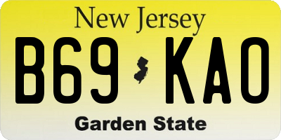 NJ license plate B69KAO