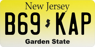NJ license plate B69KAP