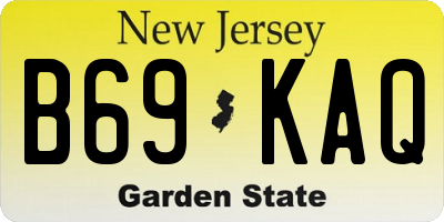 NJ license plate B69KAQ