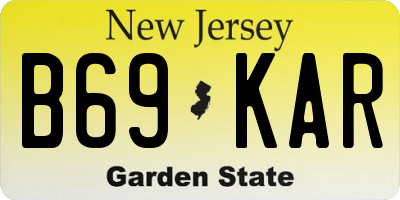 NJ license plate B69KAR