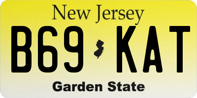 NJ license plate B69KAT