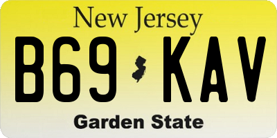 NJ license plate B69KAV