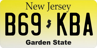 NJ license plate B69KBA