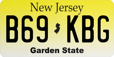 NJ license plate B69KBG