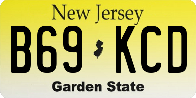 NJ license plate B69KCD