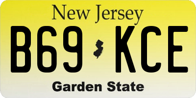 NJ license plate B69KCE