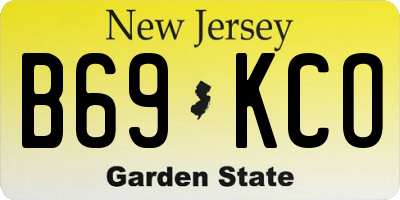 NJ license plate B69KCO